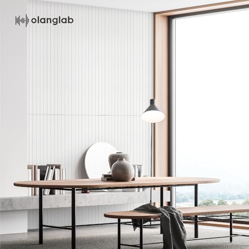 Olanglab Acoustic Wall Panels, 10 Pack, 48" x 24", White