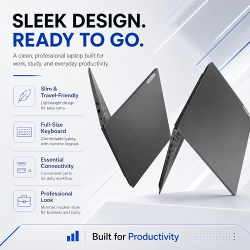 Lenovo 2026 V15 Slim Business Laptop, 15.6" FHD Display, Powerful Intel Quad-Core Processor, 16GB DDR5 RAM, 1TB SSD, Wi-Fi 6, RJ45 Ethernet, HDMI, 8-Hour Battery, Windows 11 Pro, MS 365 for the Web