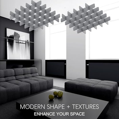 Acoustic Ceiling Panels Sound Absorbing Panels, Square Gray