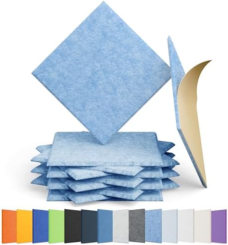 12 Pack Square Acoustic Panels Self Adhesive Sound Proof Foam