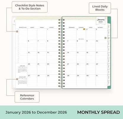 Blue Sky Day Designer 2026 Weekly & Monthly Planner, 5"x8", Peyton White