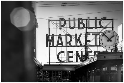 Wrapped Canvas Wall Art - Yale Gurney 'Pike Place Market' Wall Art for Living Room, Bedroom, or Office Décor - 22x32