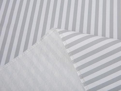 LIBERECOO 60" Square Vinyl Tablecloth with Flannel Backing, Grey Stripe Stain-Resistant Tablecloths Waterproof Oil-Proof Wipeable Table Cover for Indoor/Outdoor Picnic, BBQ