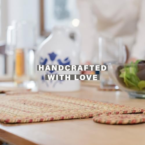Homespice Harvest Braided Placemats for Country Decor, Rect 13x19 Set of 4