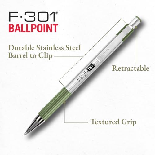 Zebra Pen F-301 Signature Series Ballpoint Pen, Black, 0.7mm, 4-Pk (27254)