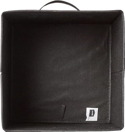 Amazon Basics Collapsible Fabric Storage Bins Organizer with Handles, Sturdy, Foldable, 10.5" x 10.5" x 11", Black, 6 Count (Pack of 5)