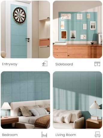 Bumusty 48"x 36" Large Felt Bulletin Board Tiles, Aqua Blue