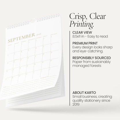 Karto Wall Calendar 2026 8.5x11 in - Golden