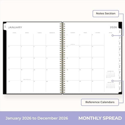 Blue Sky 2026 Weekly & Monthly Planner Calendar, 8.5"x11", Sweetheart Black