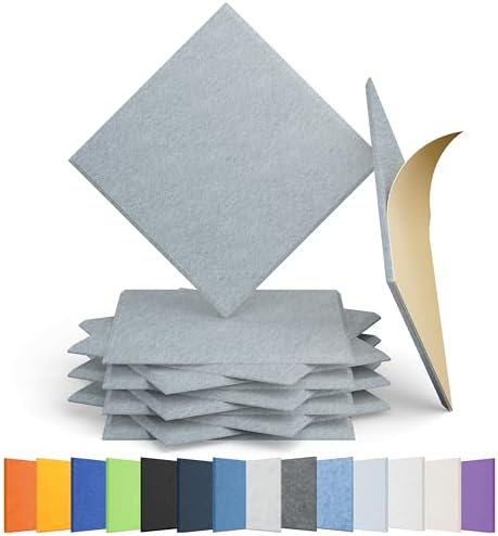 12 Pack Square Acoustic Panels Self Adhesive Sound Proof Foam(Blue Gray)
