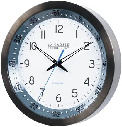 La Crosse Technology Atomic Wall Clock, Metal, 10" (404-54667)