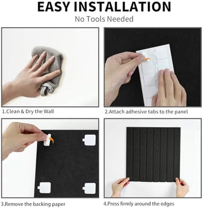 8 Pack Large Felt Bulletin Board Tiles, 48" x 24" Felt Pin Board