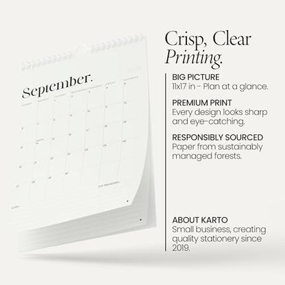 Karto Wall Calendar 2026-2027 11x17 in - New Beige