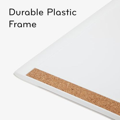 U Brands Magnetic Dry Erase Board White Board, 16" x 20", White Pin-It Frame, Includes Marker and Magnet