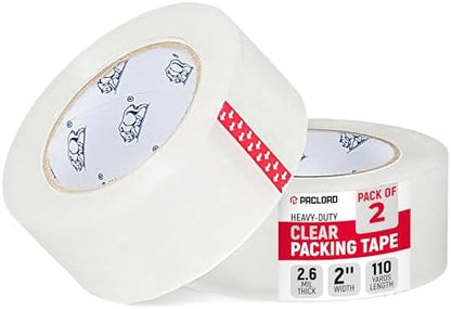 2" x 110 Yards Clear Packing Tape, Pack of 2