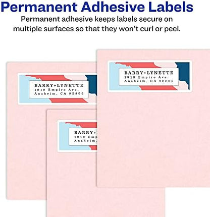 Avery® Print-to-the-Edge Printable Shipping Labels, 3" x 3.75", Matte White, Sure Feed® Technology, Laser & Inkjet Compatible, 150 Blank Labels, Great for Mailing, Branding, and More (6874)
