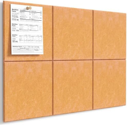 MaxGear Felt Bulletin Board 36" x 24", Mustard Yellow 6 Pack Felt Wall Tile