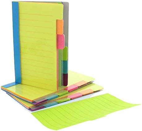 Redi-Tag Divider Sticky Notes, Tabbed Self-Stick Lined Notepads, 720 Ruled Notes, 4" x 6", 12 Books Per Pack, Assorted Colors (B29512)