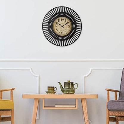 La Crosse Technology 20 Inch Covington Quartz Wall Clock - Black - 404-3051