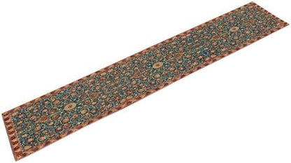 William Morris Table Runner, Rustic Boho Ethnic Flower Original Design Print Table Runner for Home Party Dining Room Kitchen Decor 13x108 Inch