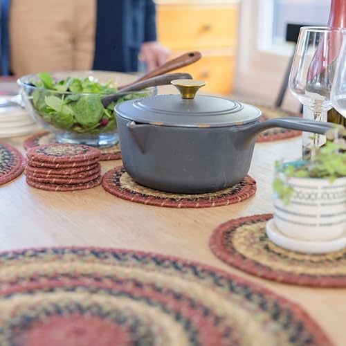 Homespice Highland Braided Trivets Ideal as Hot Pads, Round 8" Set of 3