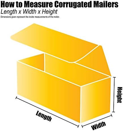 Top Pack Supply Corrugated Mailers, 10" x 4" x 3", White (Pack of 50)