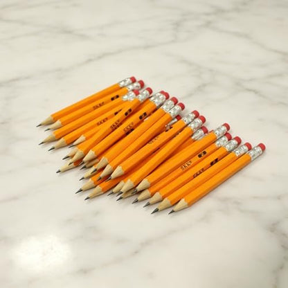SKKSTATIONERY Half Pencils with Eraser Tops, 4 inch, 96/Box