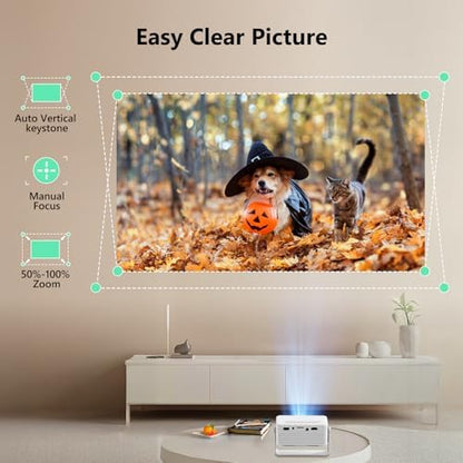 Yoton Y3 Mini Projector, Ultra-Compact 317g, 360° Stand, Auto Keystone