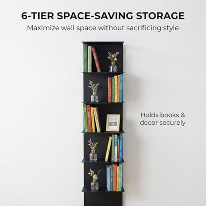 Invisible Floating Bookshelf With Metal Spine Wall Mounted Storage For Books And Decor, Space-Saving Display Unit For Home And Office Use(White,Medium)