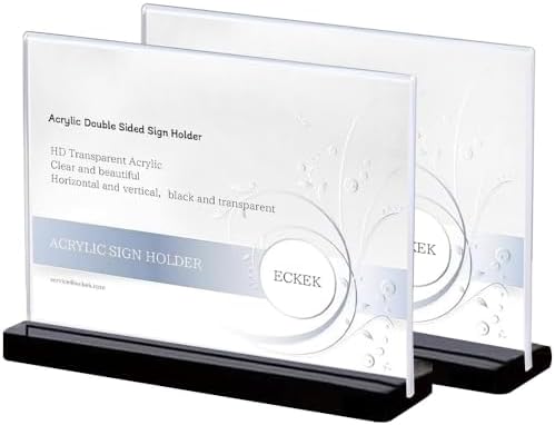 Acrylic Sign Holder (Black Horizontal A4 297×210mm/11.69×8.27 inches)
