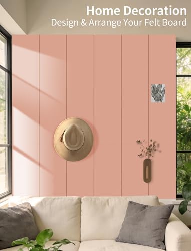 48" x 36" Cork Board Alternative, 12 Pack Felt Bulletin Board Tiles with 30 Adhesive Tabs Wall Push Pin Board for Office Classroom Bedroom Decor