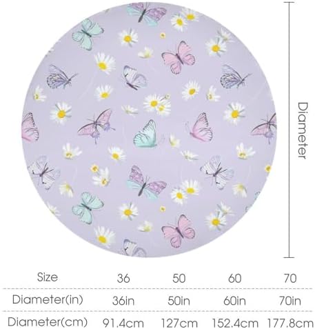 Butterfly Tablecloth, Watercolor Daisy Flowers Rustic Spring Summer Floral Butterfly Table Cover for Indoor Outdoor Patio Party Picnic Wedding Home Kitchen Dinner Table Decor, 36x36in