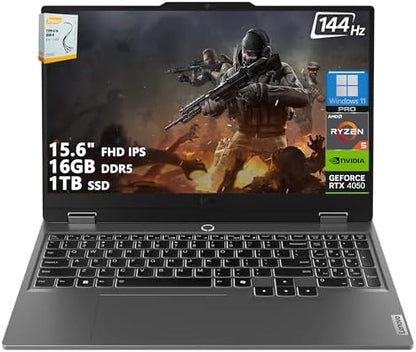 Lenovo LOQ Gaming Laptop | 15.6" FHD IPS 144Hz (100% sRGB G-SYNC) | AMD Ryzen 5 7235HS | 16GB DDR5 1TB SSD | NVIDIA GeForce RTX 4050 6GB | Backlit Wi-Fi 6 Privacy Camera Win11 Pro w/DLCA Accessory