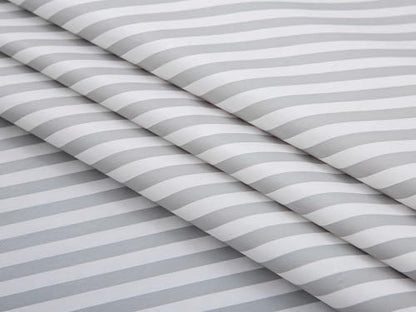 LIBERECOO 60" Square Vinyl Tablecloth with Flannel Backing, Grey Stripe Stain-Resistant Tablecloths Waterproof Oil-Proof Wipeable Table Cover for Indoor/Outdoor Picnic, BBQ