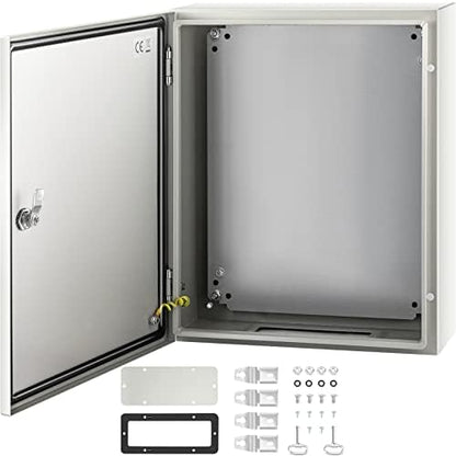 VEVOR NEMA Steel Enclosure, 20 x 16 x 6'' NEMA 4X Steel Electrical Box, IP66 Waterproof & Dustproof, Outdoor/Indoor Electrical Junction Box, with Mounting Plate