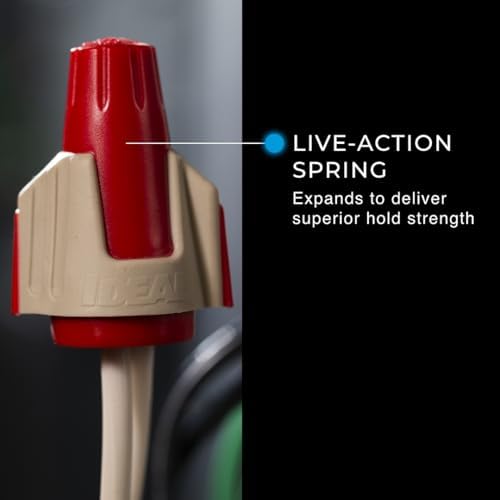 Ideal Electrical Twister PRO (30-144) Red/Tan Wire Connector, Box of 50 — Smooth Twist-On Wire Nuts for 22 to 8 AWG with SureGrip Comfort Overmold