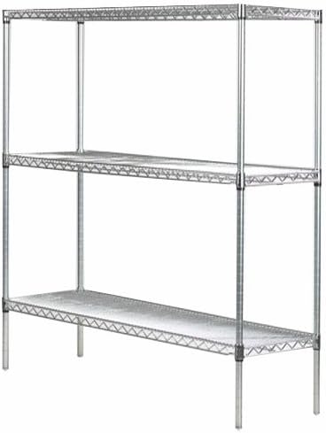 Omega 21" Deep x 24" Wide x 54" High 3 Tier Gray Starter Shelving Unit