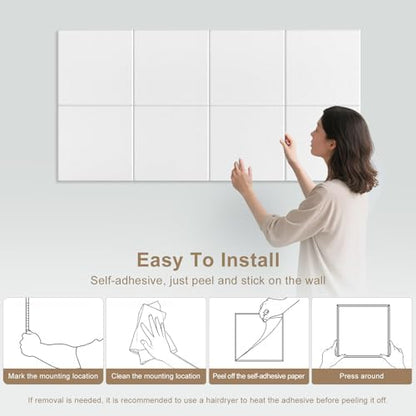 Large Felt Bulletin Board 48" x 36" Self Adhesive Cork Board Alternative 12 Pack Felt Wall Tiles Cork Boards For Walls Thick Slat Wall Panels For Home Office Classroom Decor Pin Board-Black