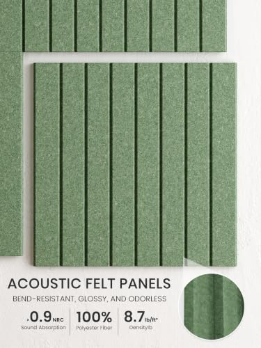 Bumusty 48"x 36" Large Felt Bulletin Board Tiles, Moss Green