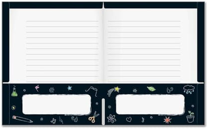 Really Good Stuff Chalkboard Motif Homework Folders - 12 folders
