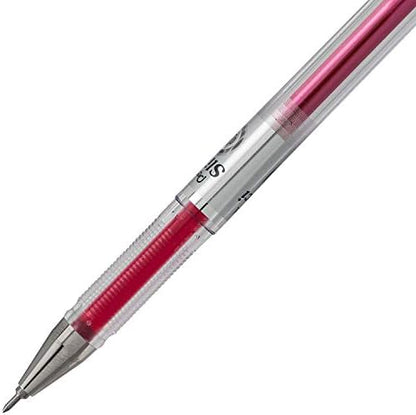 Pentel Arts Slicci 0.25 mm Extra Fine Gel Pen, Pink Ink, Box of 12 (BG202-P1)