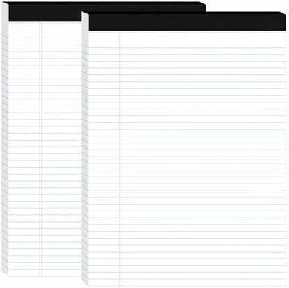 2pcs Legal Pads 8.5 x 11, Perforated White Notepad 8.5x11, 50Sheets/Pad