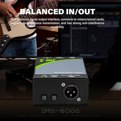 Bolanle DB1 Passive 1-Channel DI Box, Reamp Hum Eliminator XLR Mono