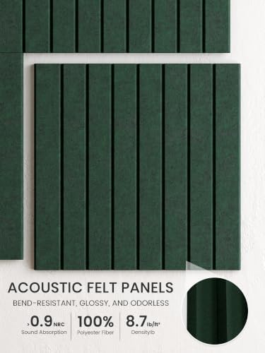 Bumusty 36"x 24" Large Felt Bulletin Board Tiles,Pine Green