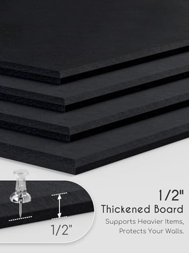 Thick Felt Pin Board Tiles 12 Pack, 11.8x11.8 Bulletin Board for Wall