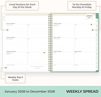 Blue Sky Day Designer 2026 Weekly & Monthly Planner, 8.5"x11", Peyton White