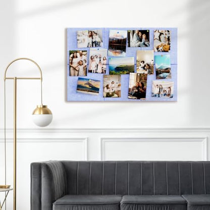 MaxGear Felt Bulletin Board 36" x 24", Light Blue Felt Wall Tiles Push Pins