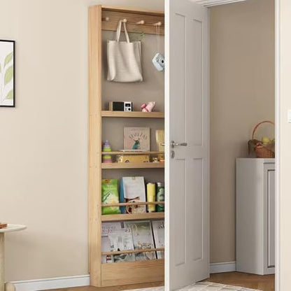 Narrow Doorway Sto Shelf, 3-4 Tier Wall nizer, Cact Bookcase for Bedroom, Living Room, Home, Office - Space-Saving Design Behind Door