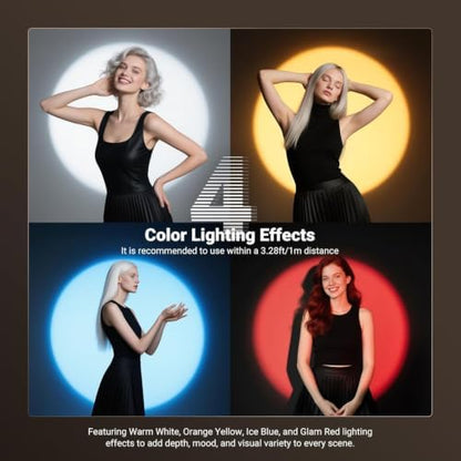 NEEWER BASICS 20W RGB Photography Flashlight with 4 Colors/20 Gobo Filters, Built in 49.95Wh Battery, 6300K CRI95+ Portable LED Spotlight Ambient Sunset Light for Video Recording Studio Lighting, FL20