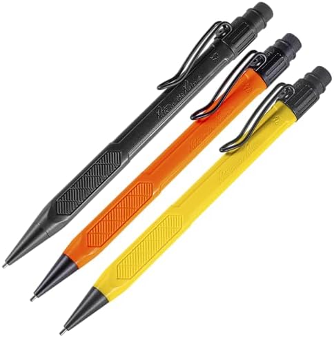 Rite in the Rain Weatherproof Mechanical Pencil, Yellow, Black, Orange Barrel, 1.3mm Dark Lead (No. IND15)